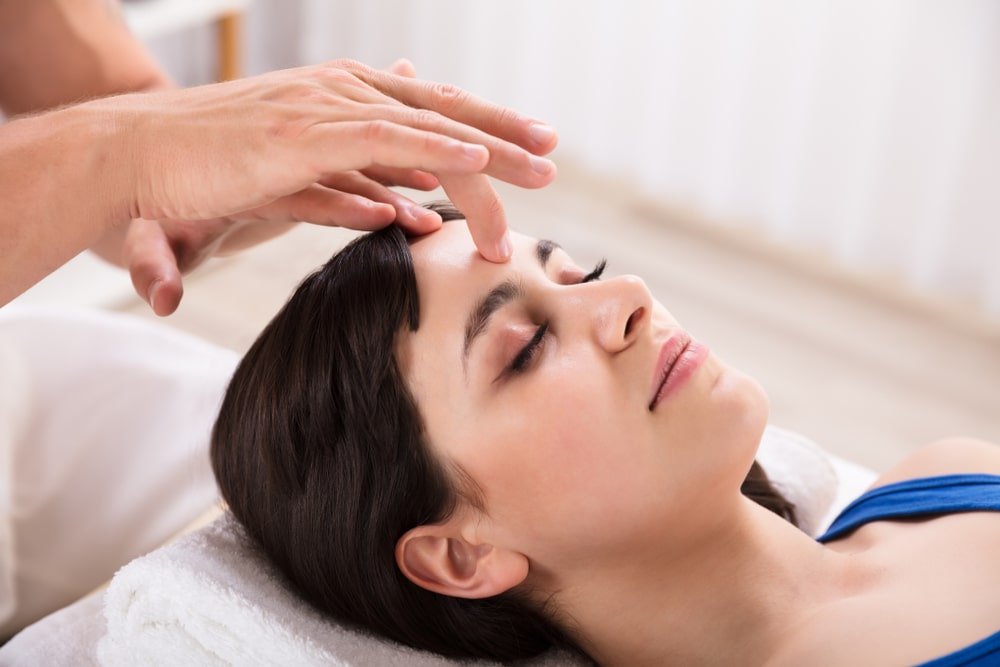 Relax with a head massage service available at the luxury residential smart homes of Central Park Clover Floors